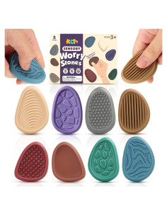 Juguetes Antiestrés KLT - 8 Piedras Texturizadas Silenciosas