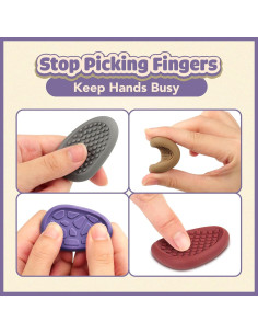 Juguetes Antiestrés KLT - 8 Piedras Texturizadas Silenciosas 2