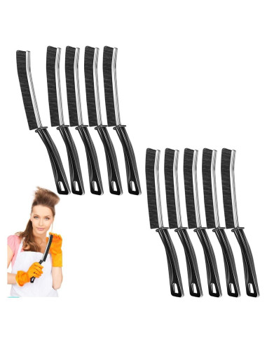 10 Piezas Cepillo de Limpieza de Ranuras BSFRNF Cerdas Duras