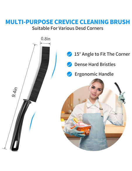 10 Piezas Cepillo de Limpieza de Ranuras BSFRNF Cerdas Duras