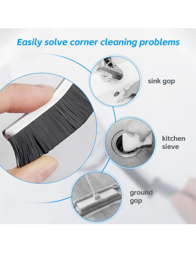 10 Piezas Cepillo de Limpieza de Ranuras BSFRNF Cerdas Duras