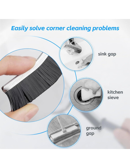 10 Piezas Cepillo de Limpieza de Ranuras BSFRNF Cerdas Duras