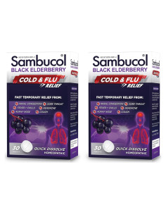 Tabletas Alivio Resfriados Sambucol 30 Contenido 2-Pack