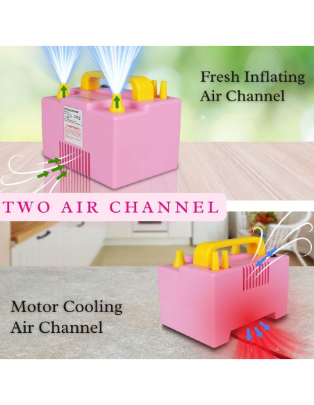 Bomba de Aire Eléctrica Borosino B310 para Globos 1000W Rosa