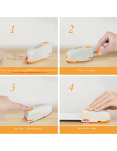 Grapadora Eléctrica Automática XY-WQ Gris - Capacidad 15 Hojas 2