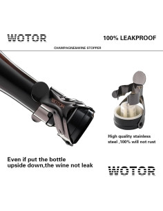 Tapones de Vino y Champagne WOTOR de Acero Inoxidable - 6 Piezas 2
