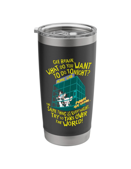 Vaso Térmico Acero Inoxidable Pinky y el Cerebro 591 ml