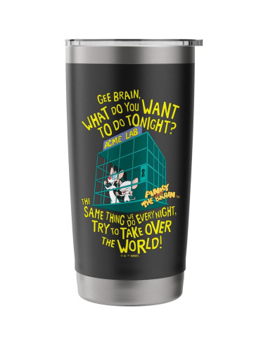 Vaso Térmico Acero Inoxidable Pinky y el Cerebro 591 ml