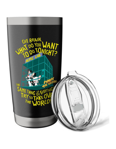 Vaso Térmico Acero Inoxidable Pinky y el Cerebro 591 ml