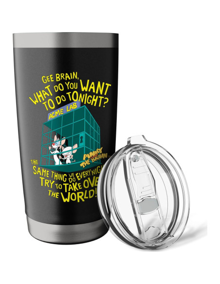 Vaso Térmico Acero Inoxidable Pinky y el Cerebro 591 ml