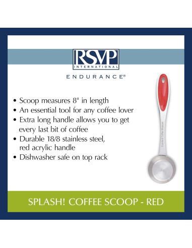 Cuchara para Café RSVP International 2 Cucharadas Acrílico Rojo