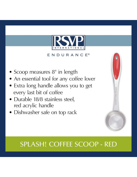 Cuchara para Café RSVP International 2 Cucharadas Acrílico Rojo