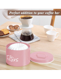 Soporte para Filtros de Café DRASTAR Rosa, Almacenamiento Grande 2