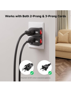 Adaptador de Enchufe a Tierra Cable Matters 3-Pack ON/OFF Negro 2