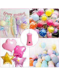 Bomba de Globo Eléctrica MontValent 1 - Inflador Portátil Rosa 2