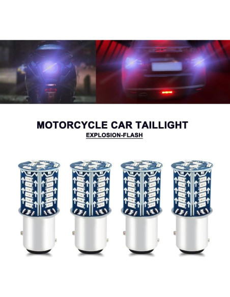4 Bombillas LED 1157 Kutyun Azul para Luces de Freno 12V