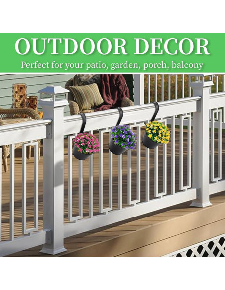 Macetas Colgantes GREANER 10 Piezas Metal Negro Drenaje