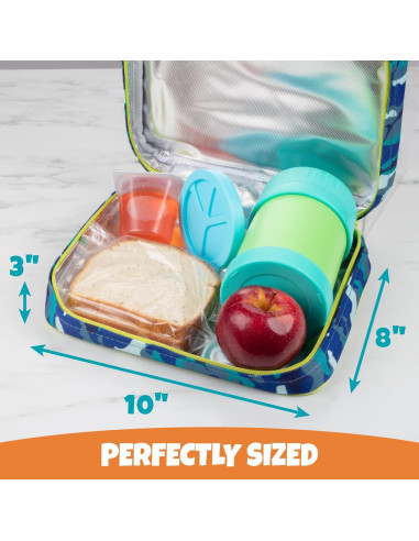 Caja de Almuerzo Azul Bentology - Bolsa Térmica Reutilizable 25.4x20.3cm