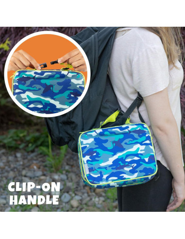 Caja de Almuerzo Azul Bentology - Bolsa Térmica Reutilizable 25.4x20.3cm