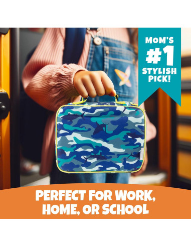 Caja de Almuerzo Azul Bentology - Bolsa Térmica Reutilizable 25.4x20.3cm