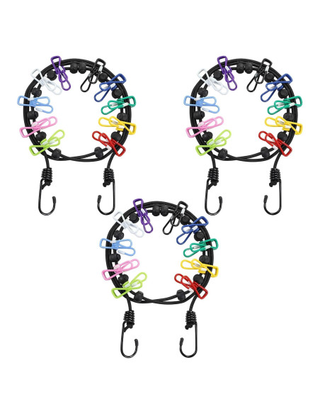 Cuerda de Ropa de Viaje KAYALIKES 3 Unidades Multicolor
