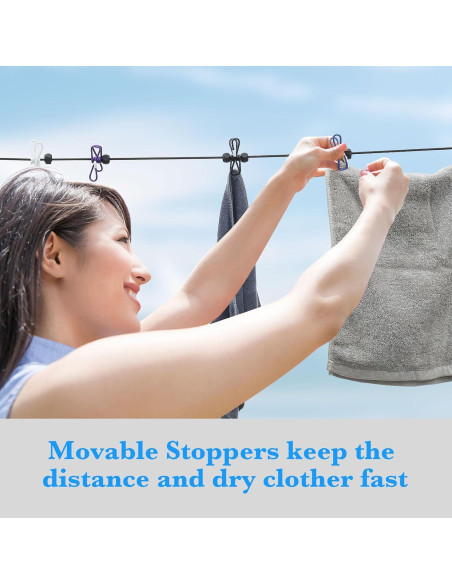 Cuerda de Ropa de Viaje KAYALIKES 3 Unidades Multicolor