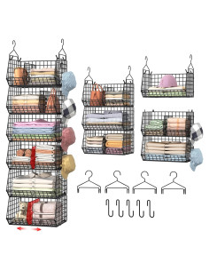 Organizador Colgante de Closet Jautokerdar 6 Niveles Negro