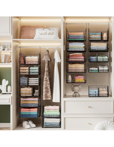 Organizador Colgante de Closet Jautokerdar 6 Niveles Negro