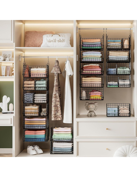 Organizador Colgante de Closet Jautokerdar 6 Niveles Negro