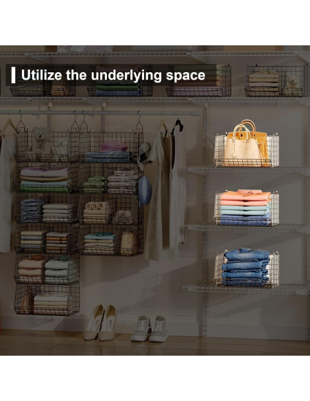 Organizador Colgante de Closet Jautokerdar 6 Niveles Negro