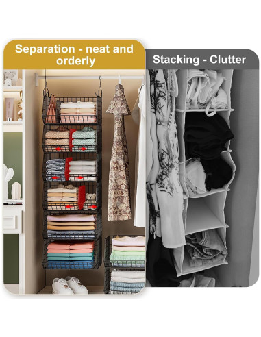 Organizador Colgante de Closet Jautokerdar 6 Niveles Negro