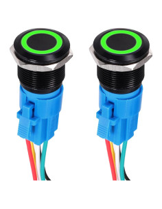 Interruptor de Botón Pulsador DMiotech 19mm Aluminio 2 Pack