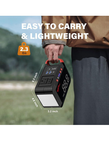 Estación de Energía Portátil POWSTREAM 88.8Wh 80W para Camping