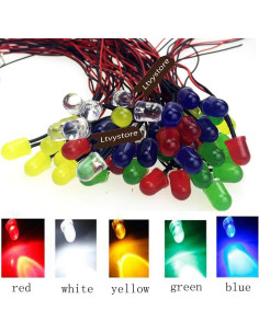 50 Pcs LED Pre Cableado 8MM 24V Multicolor Ltvystore 2