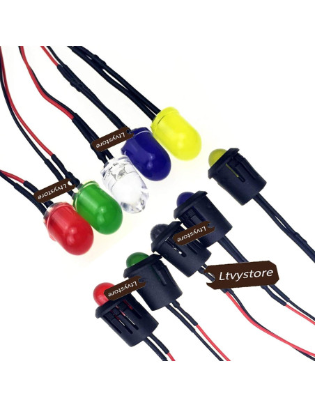 50 Pcs LED Pre Cableado 8MM 24V Multicolor Ltvystore