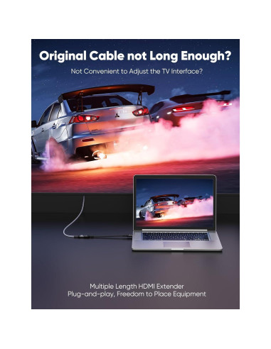 Extensor HDMI Highwings 8K 0.15m Macho a Hembra Compatible PS5