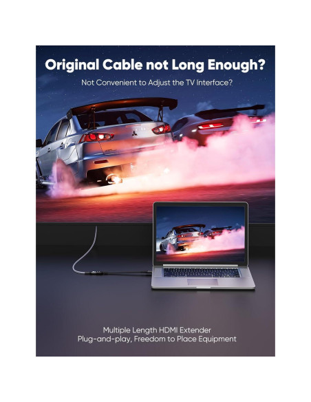 Extensor HDMI Highwings 8K 0.15m Macho a Hembra Compatible PS5