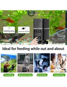 Dispensador Automático de Comida para Peces ZWJBSGY 320ML LCD 2