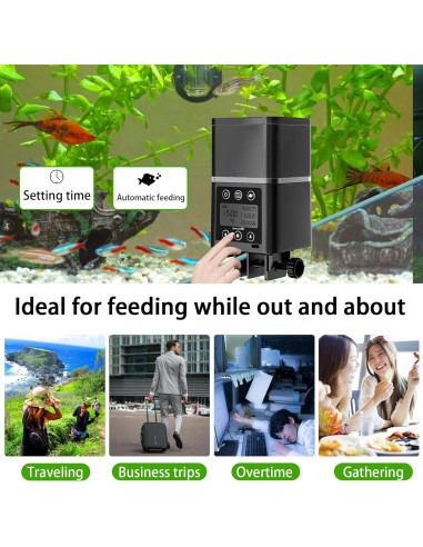 Dispensador Automático de Comida para Peces ZWJBSGY 320ML LCD