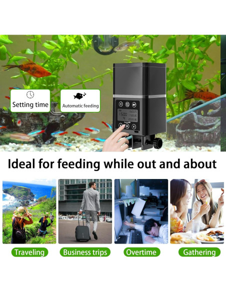 Dispensador Automático de Comida para Peces ZWJBSGY 320ML LCD