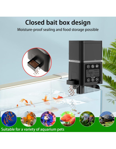 Dispensador Automático de Comida para Peces ZWJBSGY 320ML LCD