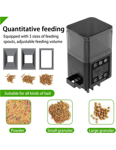 Dispensador Automático de Comida para Peces ZWJBSGY 320ML LCD