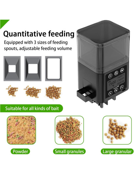 Dispensador Automático de Comida para Peces ZWJBSGY 320ML LCD