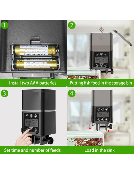Dispensador Automático de Comida para Peces ZWJBSGY 320ML LCD