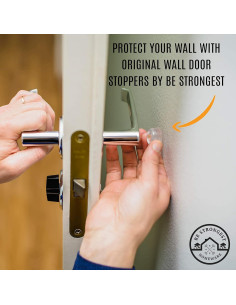 Topes de Puerta Transparentes Be Strongest - 12 Pcs Autoadhesivos 2