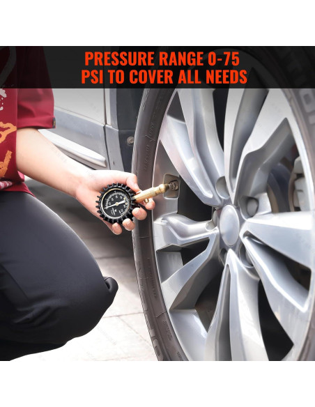 Medidor de Presión de Neumáticos ETENWOLF 0-5.17 Bar Negro