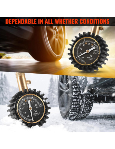 Medidor de Presión de Neumáticos ETENWOLF 0-5.17 Bar Negro