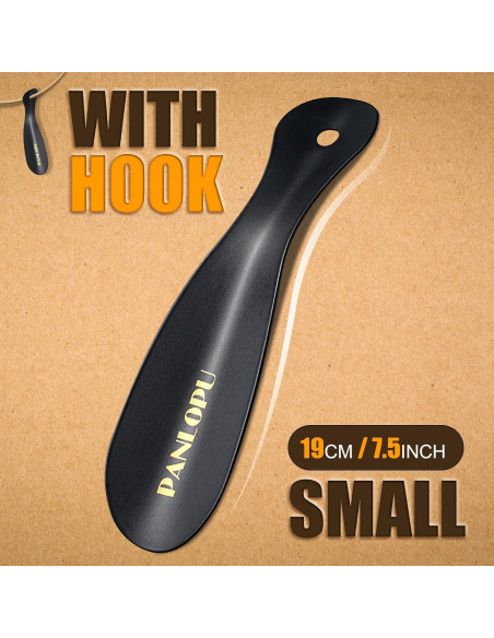 Cuerno de zapato de metal PANLOPU 19 cm ergonómico negro