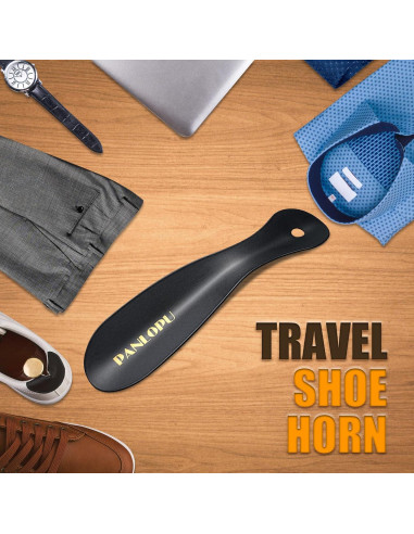 Cuerno de zapato de metal PANLOPU 19 cm ergonómico negro