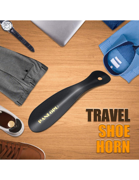 Cuerno de zapato de metal PANLOPU 19 cm ergonómico negro